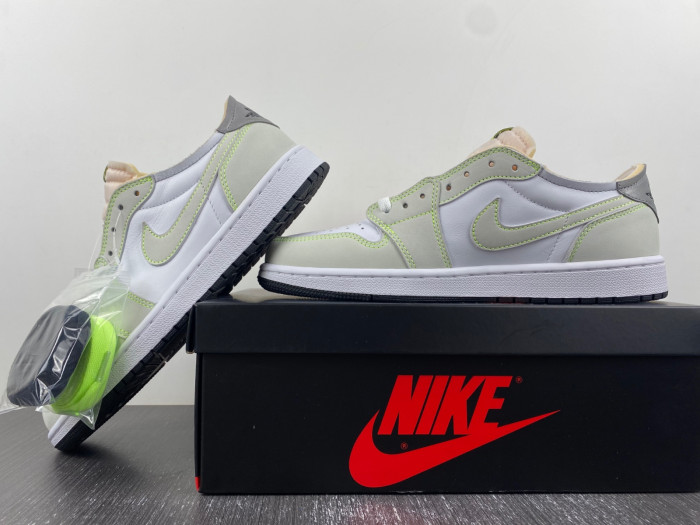 air jordan 1 retro low white ghost green black dm7837-103