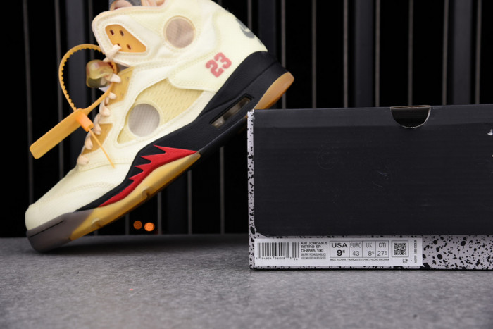 off-w x air jordan 5 sail dh8565-100
