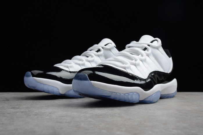 air jordan 11 retro low "concord" black/ white mens 528895-153