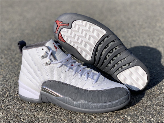 air jordan 12 gs white / dark grey 153265-160