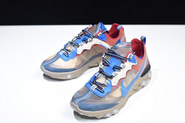 undercover x nike react element 87 khaki red bq2718-200