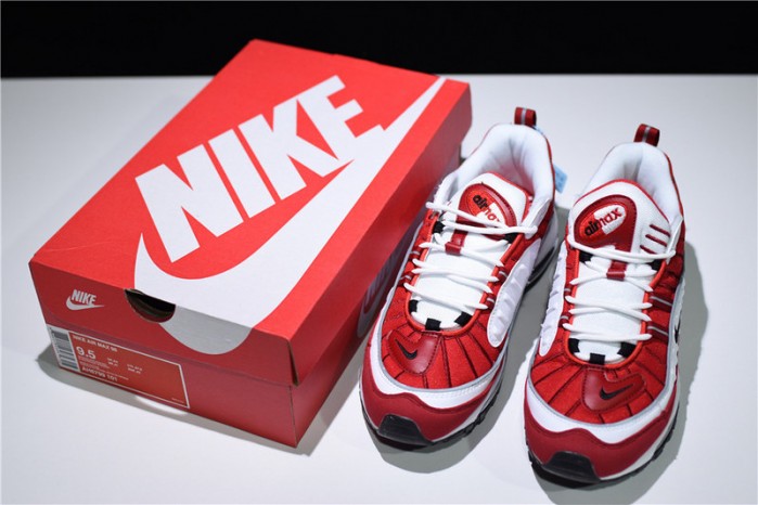 nike mens air max 98 “gym red” white/black-gym ah6799-101