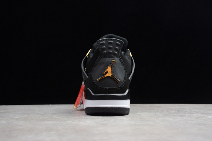 air jordan 4 “royalty” black/metallic gold-white mens 308497-032