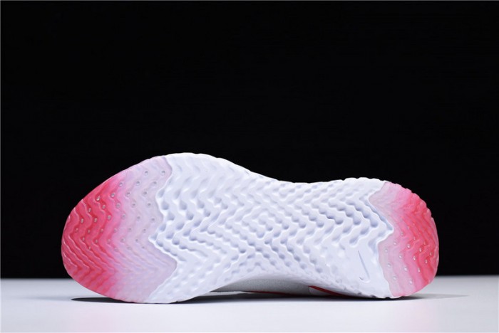 nike epic react flyknit white red aq0067 800