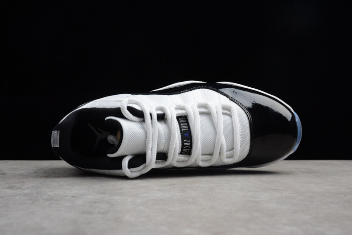 air jordan 11 retro low "concord" black/ white mens 528895-153