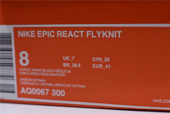 nike epic react flyknit olive aq0067 300