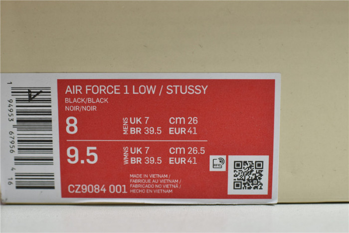 nike air force 1 low stussy black cz9084-001