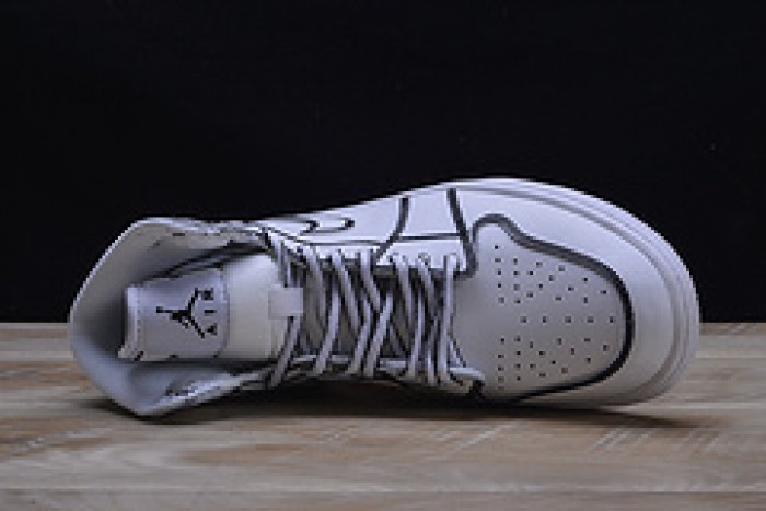 air jordan 1 retro “comic 3d pencil” white hand-painted mens aa4724-110